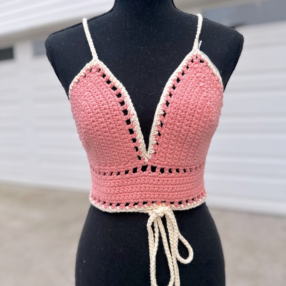 Hand Crocheted Crop Top/Bralette
